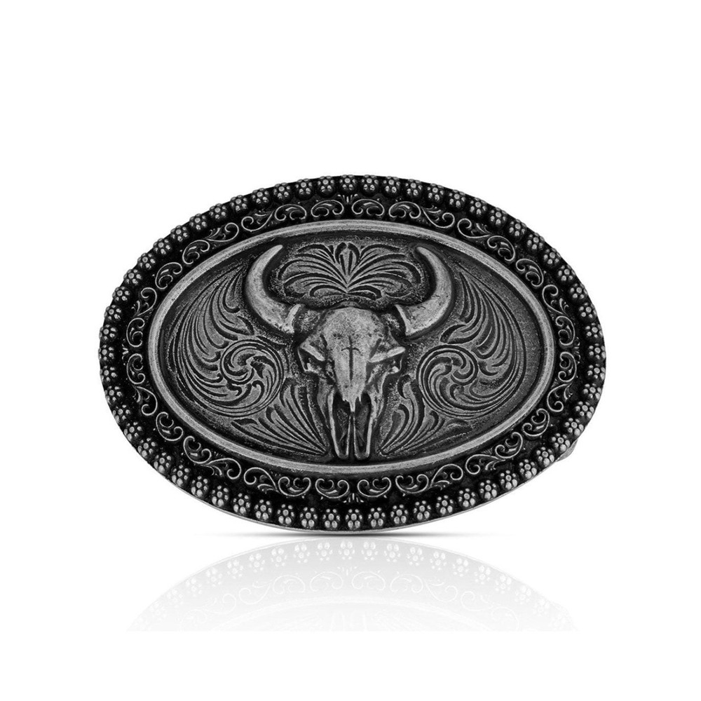 Montana Silversmiths Frontier Pride Buffalo Skull Western Belt Buckle NEW